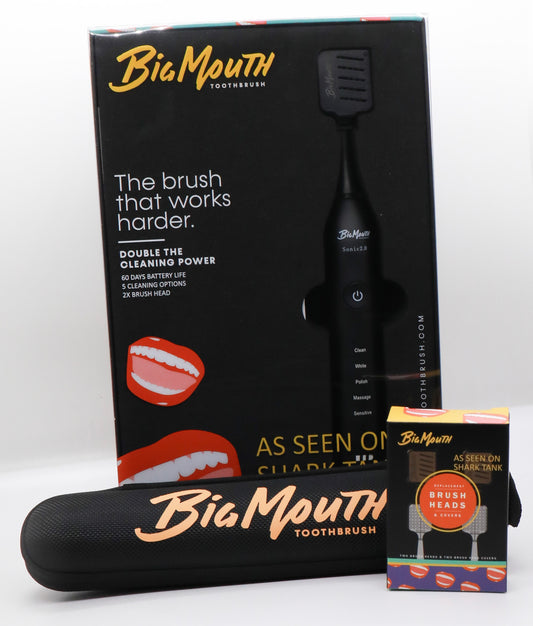 Big Mouth Toothbrush Bundle 2.0 Includes Refills & Travel Case